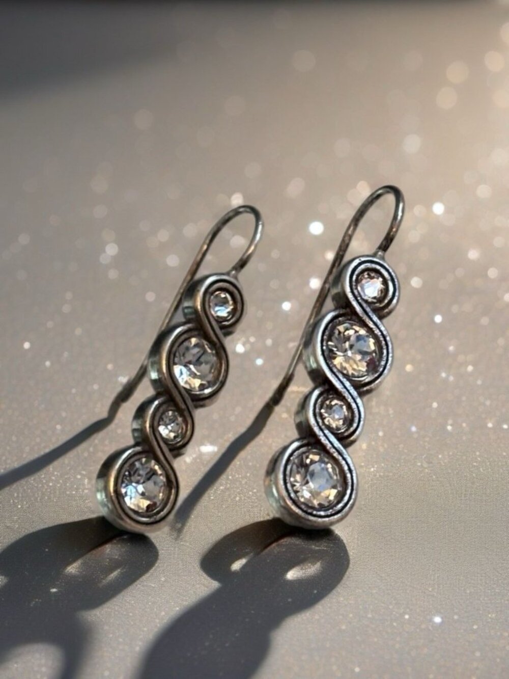Brighton Infinity Sparkle French Wire dangle Earrings